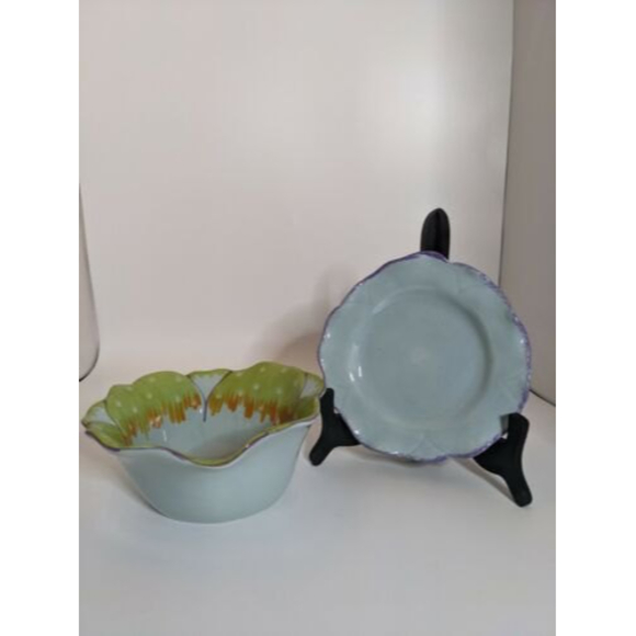 VINTAGE 2 piece Colander Rommel Nueva for Saparna Top & base =7.5" fluted Blue - Picture 12 of 12